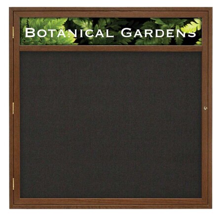 United Visual Products Double Door Enclosed Radius EZ Tack Board, 48"x36", Gold/Black UV7003EZ-BLACK-GOLD